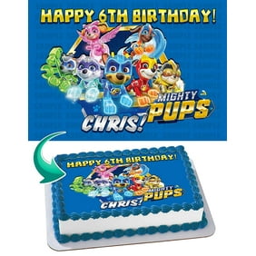 Details about  / PAW PATROL HAPPY BIRTHDAY PERSONALISED 7.5 INCH PRE-CUT EDIBLE CAKE TOPPER 302A